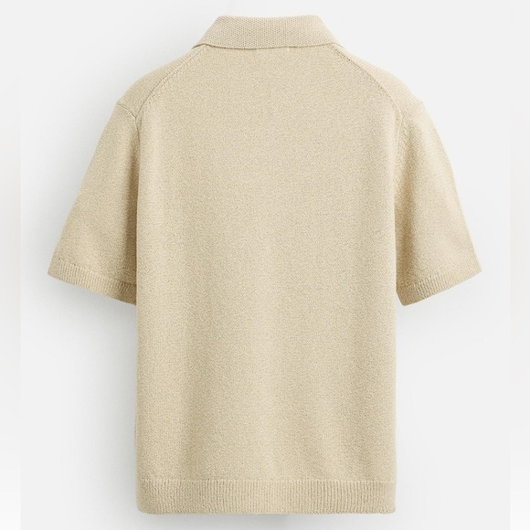 ZARA TEXTURED KNIT POLO SHIRT - Picture 9 of 9
